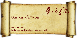 Gurka Ákos névjegykártya