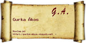 Gurka Ákos névjegykártya